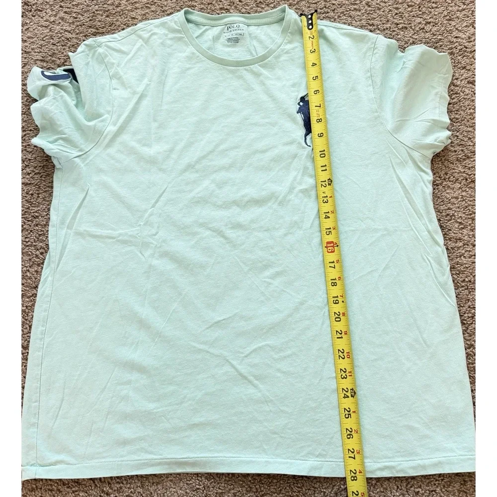 Polo Ralph Lauren T Shirt Men's XL Aqua Green Big Pony 3 Logo Short Sleeve Tee